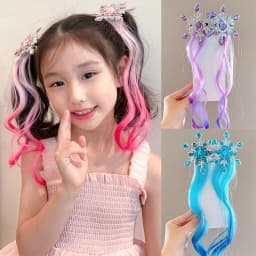 New Lovely Princess Gradient Snowflake Wig Hair Clips for Girls Hairpins Snowflake Hairgrip Barrettes Hair Accessories