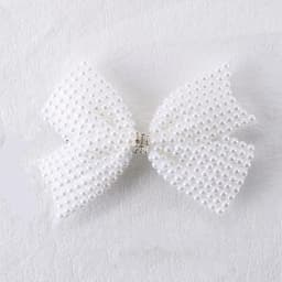 Trendy White Pearls Bow Hair Clips Sweet Beads Rhinestone Hairpin Bownot Barrette For Girl Children Korean Headdress Accessories
