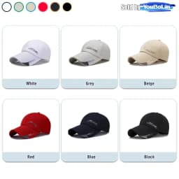Spring and summer simple running style extended brim baseball cap men's sun hat canvas wide brim hat