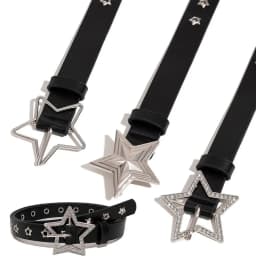 Punk Pentagram Rivet Belts For Men Women Star Eyelet Grommet Waist Strap Adjustable Waist Belt Double Pin Buckle Y2k Style Belts