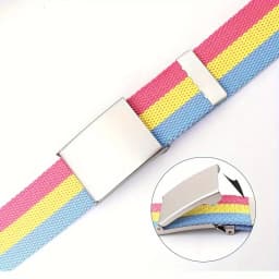 Rainbow Pride Canvas Belt with Square Buckle - Versatile & Stylish for Jeans