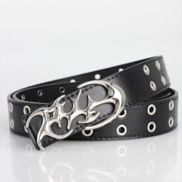 New Fashion Luxury Men's Belt Classic Special Shaped Hollow Buckle Belt Black Casual Designer Women's Belt-Pair with Jeans,Dress