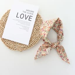2025 Korean Style All-Matching Floral Square Scarf Cotton Small Scarf Retro Women's Thin Fresh Decoration Silk Scarf Headband