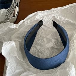 Fashion Personality Denim Blue Widened Fabric Headband Korean Version New Street With Pressure Hair Headband Face Wash Hairhoop