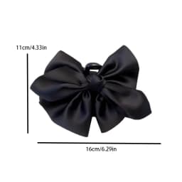 Solid Black and White Big Bow Hair Clip for Women Elegant Ponytail Clip Fashion Girl Hair Clamp Hair Accessories