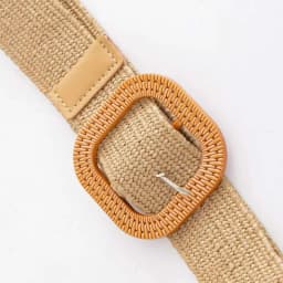 Striped elastic waistband for women's fashion square buckle elastic weaving bohemian style PP grass wide waistband