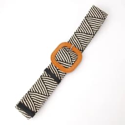 Striped elastic waistband for women's fashion square buckle elastic weaving bohemian style PP grass wide waistband