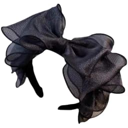 Fashion Black Mesh Big Bow Headband for Women Elegant Bow Hairband Korean Fairy Hair Hoop Sweet Girls Hair Accessories