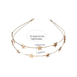 The fashion star five-pointed star double-layer hairband is beautiful and versatile for women, making it perfect for daily gath