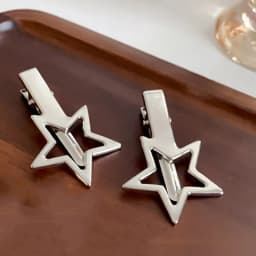 Y2k Stars Full Rhinestones Hair Clips for Women Lovely Girlish Hairpins Metal Duckbill Hairgrip Forehead Bang Ornament Headpiece