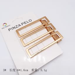 3Pcs/set Korean Metal Hairpins for Women Simple Hollow Out Bangs Side Clips Gold Color Hairgrip Broken Hair Accessories Headwear