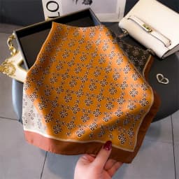 Luxury Print Shawl Square Scarf for Women Satin Fashion Wraps Neckerchief Female Hair Bands Ribbon Headband Bandana 70X70CM