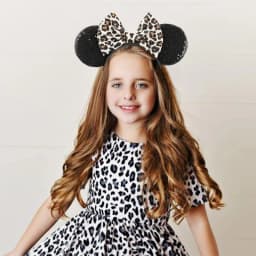 Fashion Classic Leopard Pattern Mickey Mouse Ears Headband 5"Bow Hairband Girls Women Festival Party DIY Hair Accessories Gifts