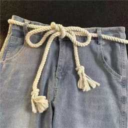 Retro thick rope belt for women ins style decoration versatile jeans belt for students young men's belt
