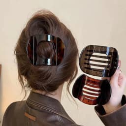 Women Vintage flat claw clip Large black Arc Shaped Duck Claw girls Plastic Duckbill hairclip flat hair clip Hair Accessories