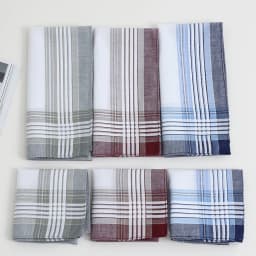 6-Pack Men's Yarn-Dyed Pure Cotton Handkerchiefs, Classic Plaid Handkerchiefs, Wedding Groom's Gift, Sweat-Wiping Pocket Towels