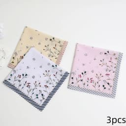 3-Pack of Elegant Handkerchiefs for Women, Pure Cotton Sweat-Wiping Handkerchiefs, Holiday Gifts, Wedding Supplies, Placemats