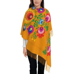 Custom Kingdom Of Poland Flag Tassel Scarf Women Winter Fall Warm Shawl Wrap Ladies Scarves