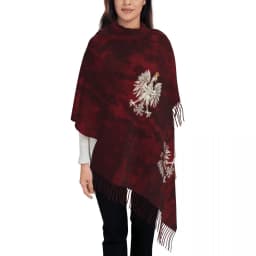 Custom Kingdom Of Poland Flag Tassel Scarf Women Winter Fall Warm Shawl Wrap Ladies Scarves