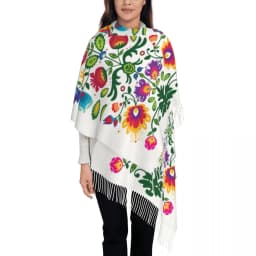 Custom Kingdom Of Poland Flag Tassel Scarf Women Winter Fall Warm Shawl Wrap Ladies Scarves