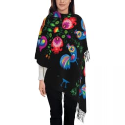 Custom Kingdom Of Poland Flag Tassel Scarf Women Winter Fall Warm Shawl Wrap Ladies Scarves