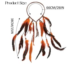 Boho Feather Headband Hippie Headband Gypsy Feather Headpiece Indian Costume Headwear Hair Accessory for Women