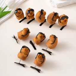 10pcs Set Cartoon Cute Kapibala Hair Clips Grab Hairpins Plush Barrettes Fashion Lovely Capybara Hair Accessories Headwear Gifts