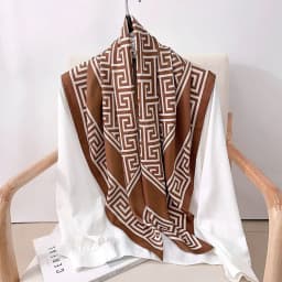 New Fashion Luxury Printing 90*90CM Women Scarf Satin Twill Square Big Shawl Elegant Headscarf Beach Sun Protection Bandana