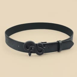 Black Casual Pu Women's Belt with High-End Feel, Matte Snake Buckle Fashion Belt, Dress, Jeans, Shirt Accessories