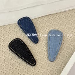 Retro simple denim blue high-end new hairpin broken hair hairpin bangs BB clip temperament versatile side clip