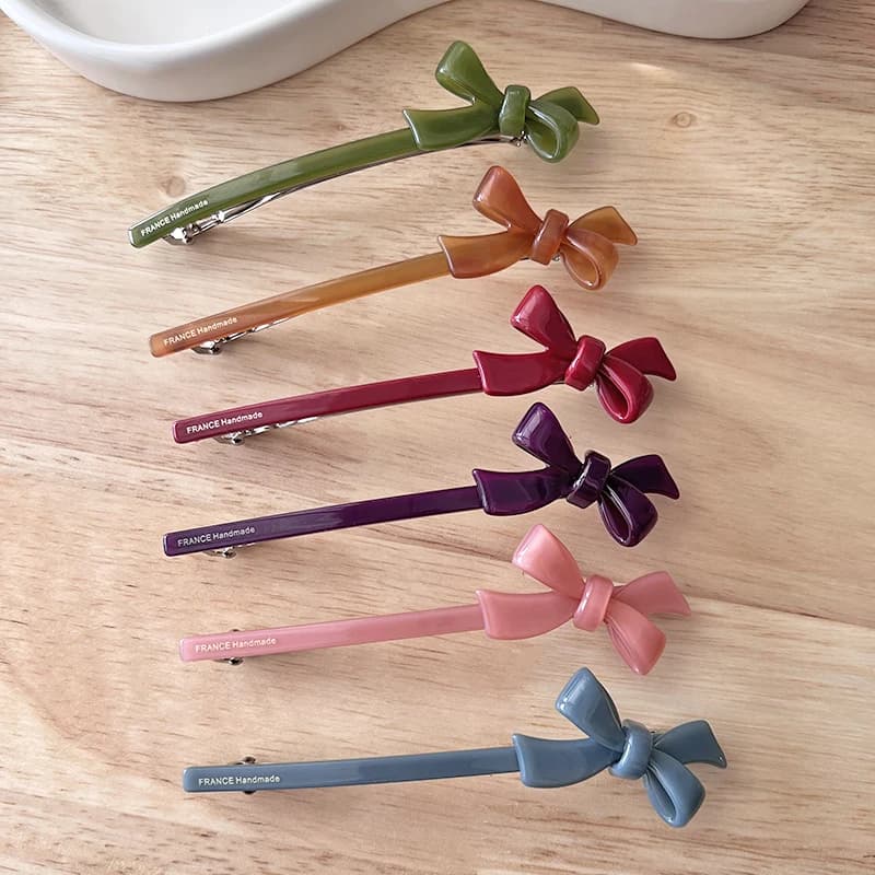 Korea France 3D Bow Spring Clip Versatile Princess Hair Clip One Word Clip