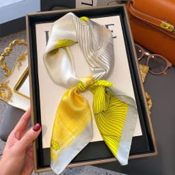 Luxury Silk Shawl Square Scarf Women Summer Hijab Wraps Neckerchief Female Hair Bands Ribbon Headband Bandana Foulards Femme