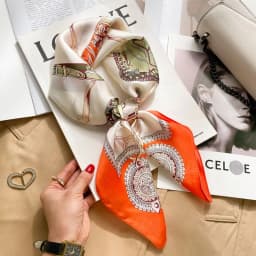 Luxury Silk Shawl Square Scarf Women Summer Hijab Wraps Neckerchief Female Hair Bands Ribbon Headband Bandana Foulards Femme