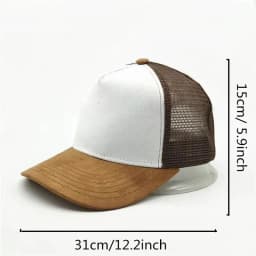 Unisex 5 panel Mesh Suede Trucker Hat Men Baseball Cap Spring Summer Breathable Sports Hats