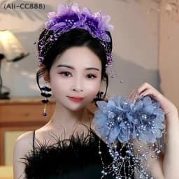 Feather Tassel Hair Claw Exaggerated Fairy Large Floral Shark Clip Hair Accessorie