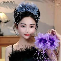 Feather Tassel Hair Claw Exaggerated Fairy Large Floral Shark Clip Hair Accessorie