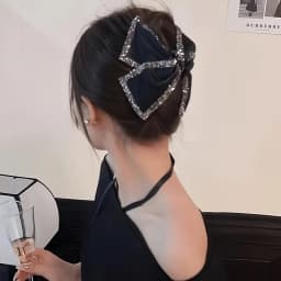 1PC Elegant Retro Style Large Hair Clip, Embellished with Rhinestones, Non Slip, Strong Grip Thick Hair Accessory, Fashionable