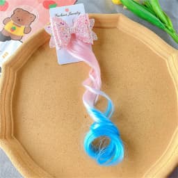 1PC Princess Cute Gradient Curly Hair Bowtie Wig Girls Hairpins Children Headwear Hairgrip Hair Clips Barrettes Hair Accessories