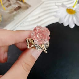 Rhinestone Metal Rose Small Hair Claws Women Girls Sweet Flower Hair Clips Hairpins Hair Accessories Women Headwear Gifts