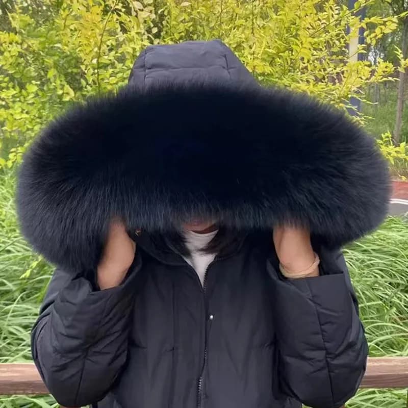 Real Fox Fur Collar For Coat Hood Decors Women Men Winter Luxury Fur Scarf Genuine Female Furry 100% Natural Fur Scarves Shawls