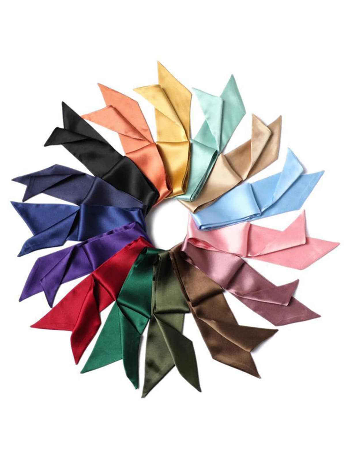 Woman Skinny Silk Scarf Long Hair Strip Silk Ribbon Small Neck Scarves Bag Handle Ribbon Scarf Kerchief Ladies Tie 4cm*90cm
