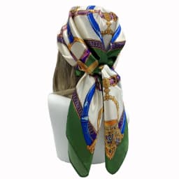 90cm Fashion Silk Square Scarf for Women Hair Band Soft Neckerchief Vintage Hijab Flower Print Headscarf Female Pashmina Bandana