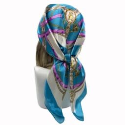 90cm Fashion Silk Square Scarf for Women Hair Band Soft Neckerchief Vintage Hijab Flower Print Headscarf Female Pashmina Bandana