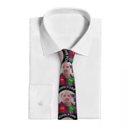Funny Pig Meme John Pork Is Calling Answer Call Phone Tie Leisure Neck Ties Funny Neck Tie For Men Custom Collar Tie Necktie