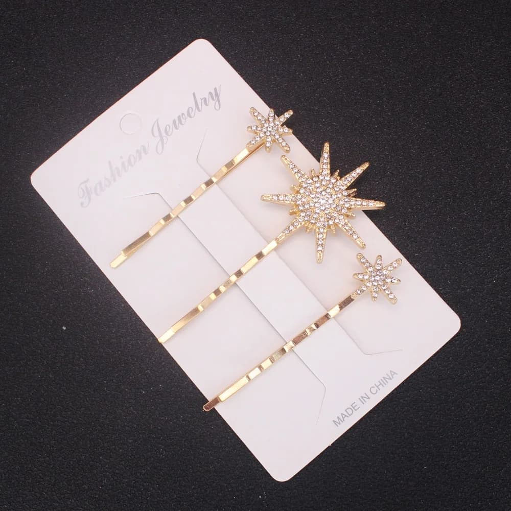 3Pcs/set Luxury Hair Clip Pins Crystal Snowflake Hairpins  Wedding Hair Jewelry Gift Headwear Barrettes Ornament Accessories