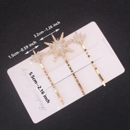 3Pcs/set Luxury Hair Clip Pins Crystal Snowflake Hairpins  Wedding Hair Jewelry Gift Headwear Barrettes Ornament Accessories