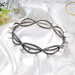 Kendrick Lamar Style Thorn Elf King Crown – Retro Two-Dimensional Men's Hair Jewelry Large Round Fantasy Headband for Cosplay