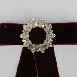 Korean Rhinestone Fabric Bow Brooch Tie Blouse Black Bowties Sweater Neckline Accessories College Style High-end Jk Decoration
