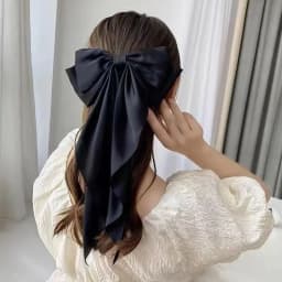 Women Large Bowknot Stain Hairpin Chiffon Bow Hair Clip Barrettes Girls Solid Color Ponytail Clip Hair Accessories Headwear Gift
