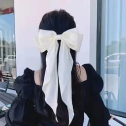 Women Large Bowknot Stain Hairpin Chiffon Bow Hair Clip Barrettes Girls Solid Color Ponytail Clip Hair Accessories Headwear Gift